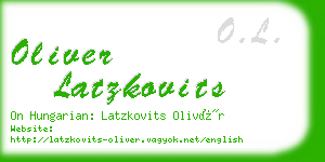 oliver latzkovits business card